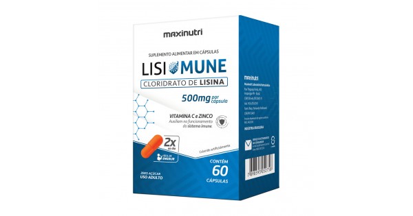 Lisimune Lisina Vitamina C Zinco C Psulas Loja Maxinutri