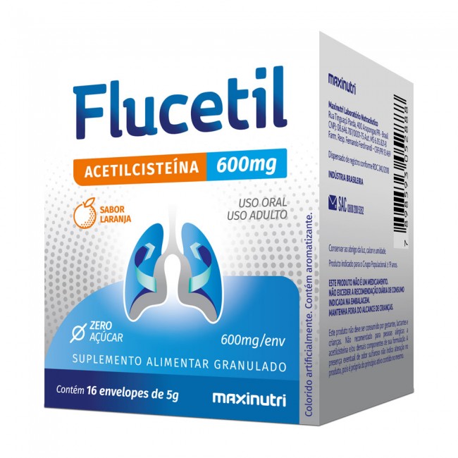 Flucetil Acetilcisteína Sachê Granulado 16x5g Sabor Laranja