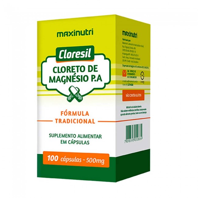 Cloresil Cloreto Magnésio P.A 500mg 100 Cápsulas