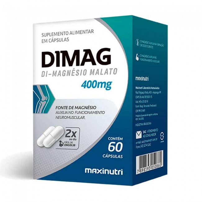 Dimag Dimalato de Magnesio 400mg 60 Capsulas