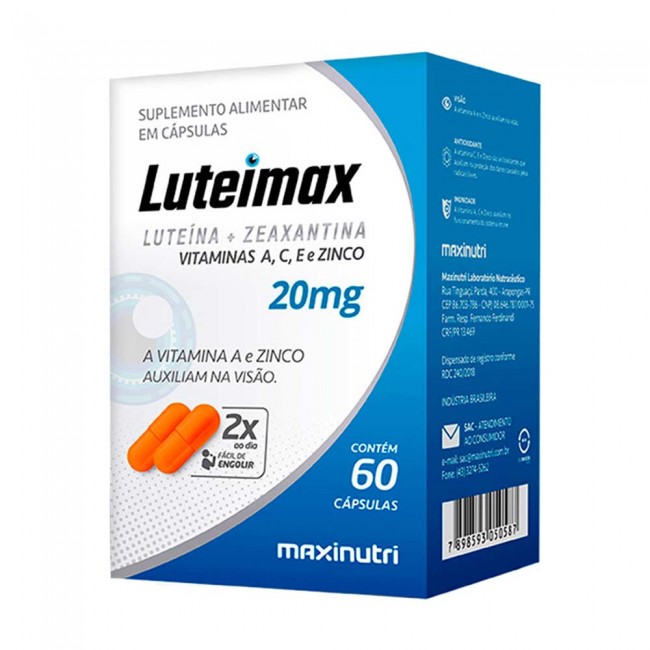 Luteimax Luteína e Zeaxantina 20mg 60 Cápsulas