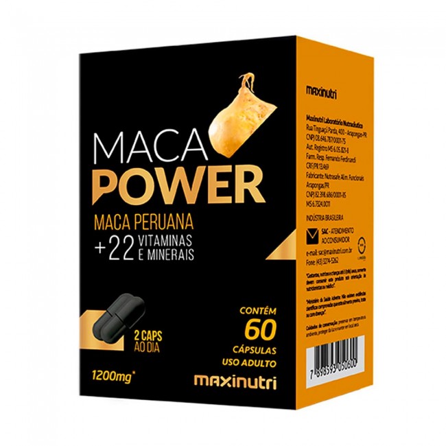 Maca Power 1200mg Vitaminas e Minerais 60 Capsulas