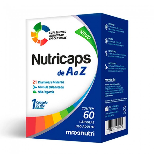 Nutricaps A a Z Polivitaminico 100% IDR  60 Capsulas