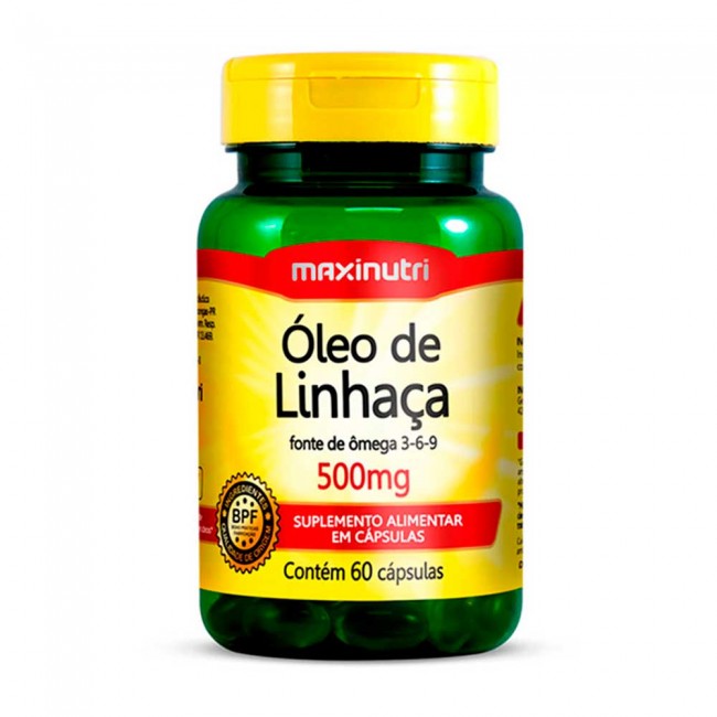 Óleo de Linhaça 60 Capsulas 500mg Loja Fonte de ômega 3-6-9