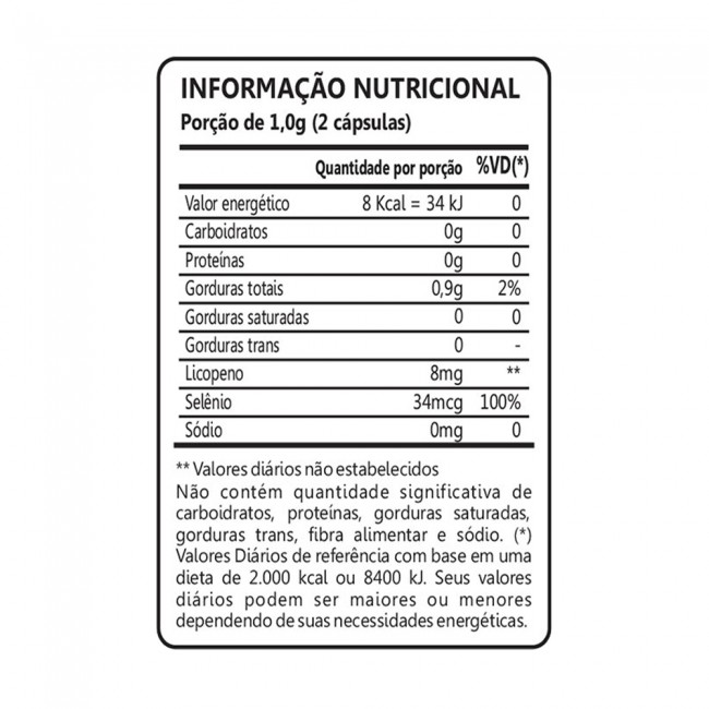 Licopeno + Selenio Anti Oxidante 500mg 60 Capsulas