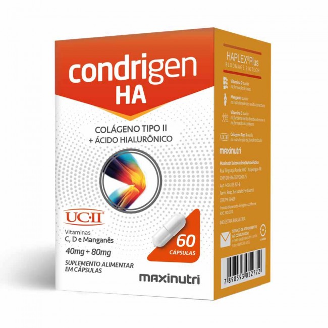 Condrigen H.A. Colágeno Tipo II + Ácido Hialurônico 60 Cápsulas