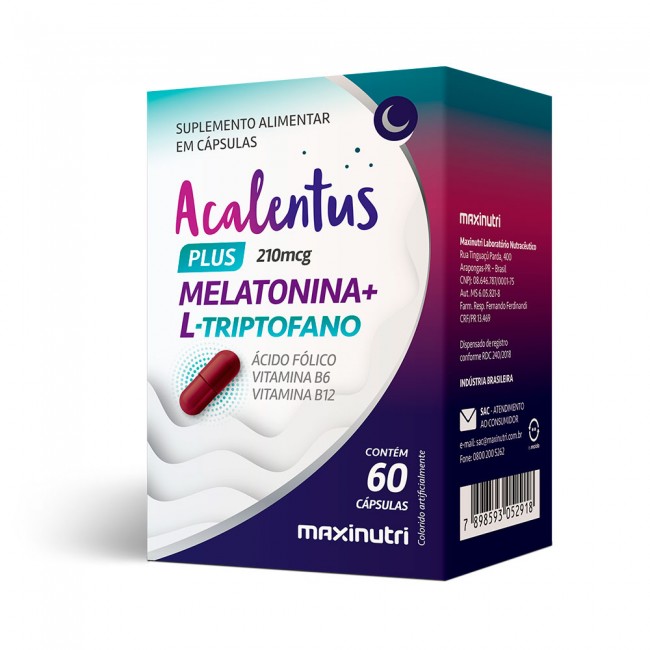 Acalentus Plus Melatonina + L triptofano 60 Cápsulas Acalentus Plus Melatonina + L triptofano 60 Cápsulas