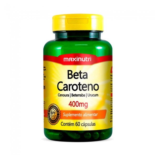 Beta Caroteno 400mg 60 Cápsulas Maxinutri