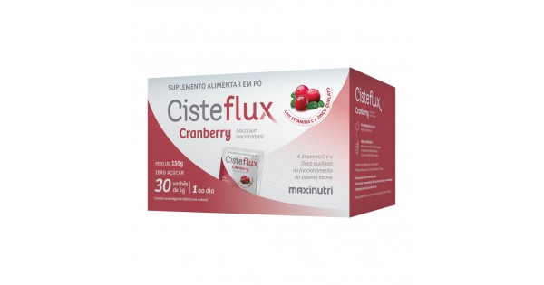 Cisteflux Cranberry Auxilia No Sistema Imune 30 Saches De 5g