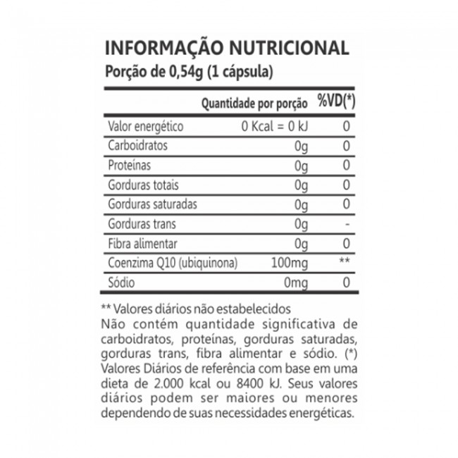 Coenzima Q10 100mg 60 Cápsulas