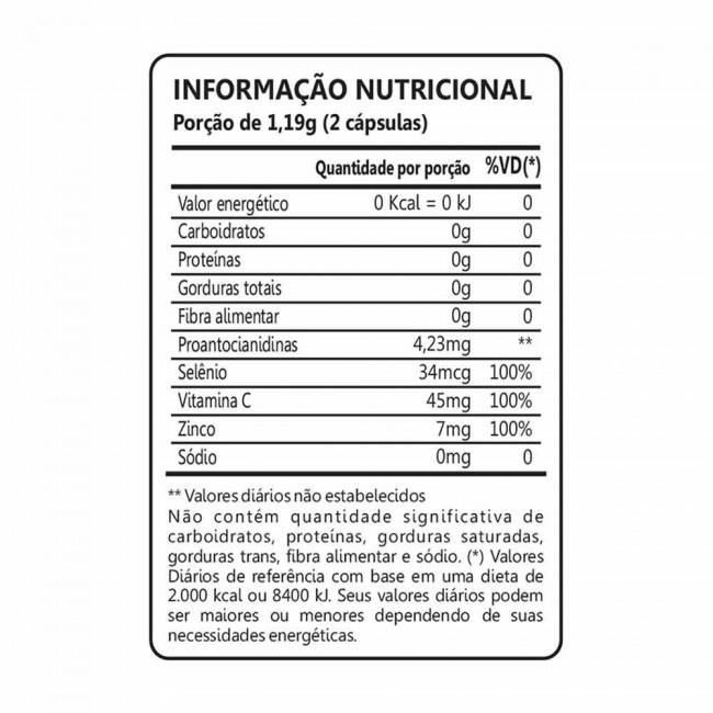 Cranberry Vitamina C + Selênio Zinco 60 Cápsulas