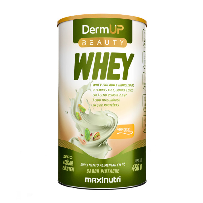 DermUp Beauty Whey Sabor Pistache 450g Maxinutri DermUp Beauty Whey Sabor Pistache 450g Maxinutri