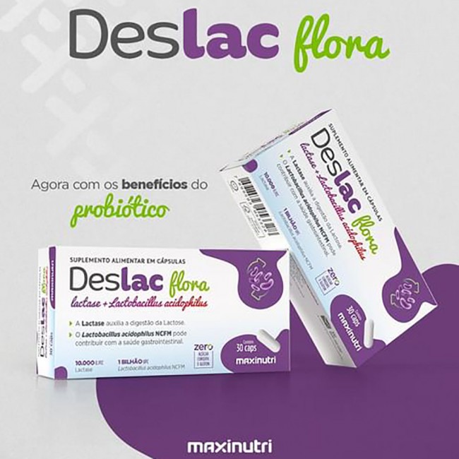 Deslac Flora Lactase + Lactobacillus Acidophilus 30 Cápsulas