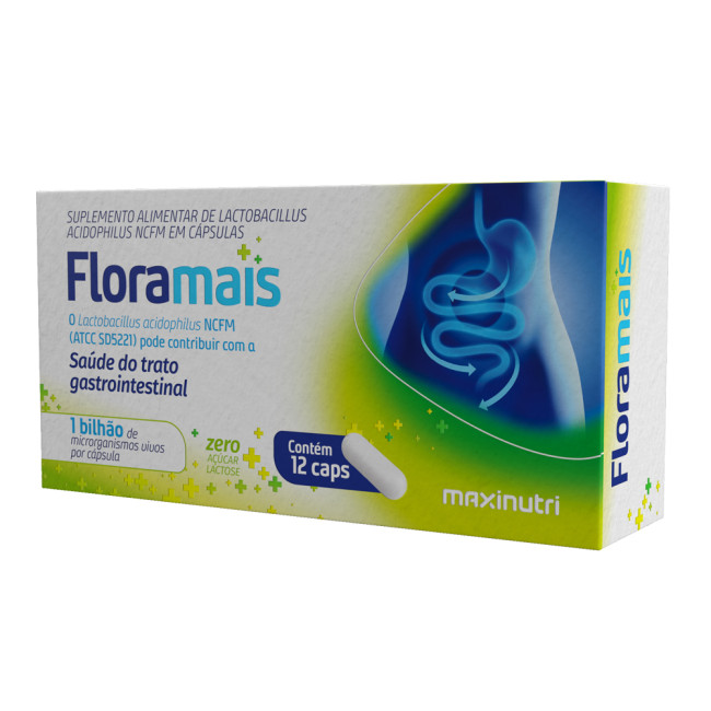 Floramais Probiotico Lactobacillus 12 Cápsulas