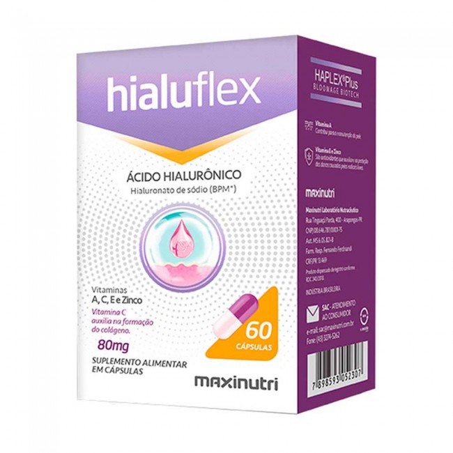 Hialuflex Acido Hialuronico Vitamina A C E Zinco 60 Capsulas