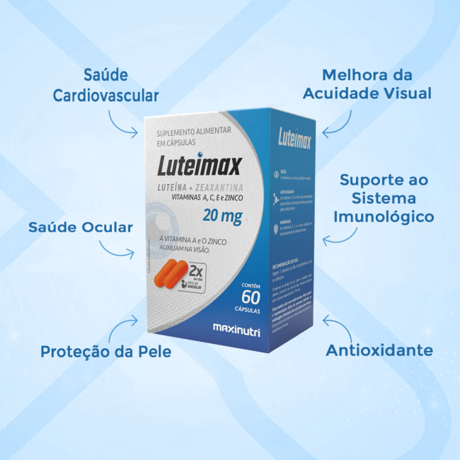 Luteimax Luteína e Zeaxantina 20mg 60 Cápsulas Maxinutri Luteimax Luteína e Zeaxantina 20mg 60 Cápsulas Maxinutri