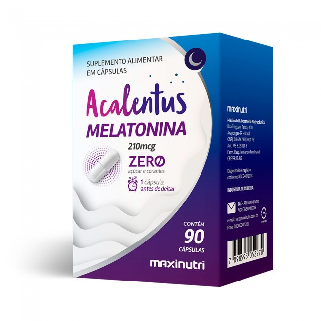 Melatonina Acalentus Zero Açúcar 210mcg 90 Cápsulas