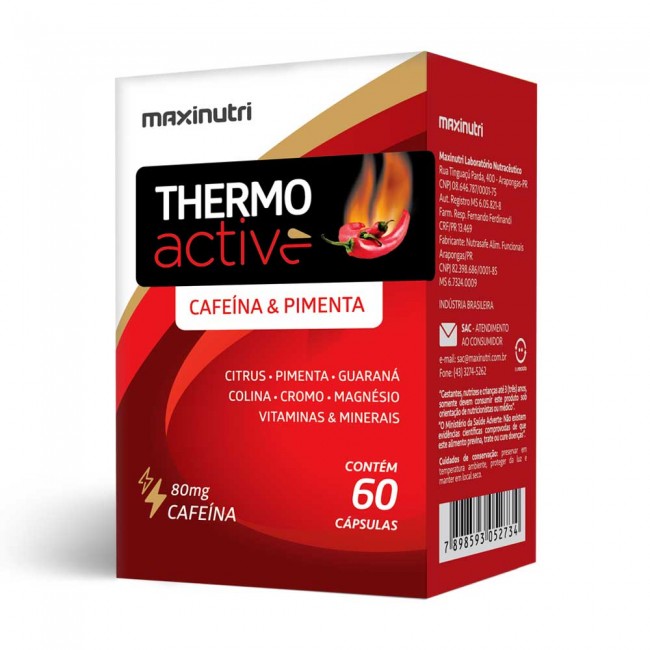 Termogênico Thermo Active Pimenta/Guaraná/Citrus 60 Cáps