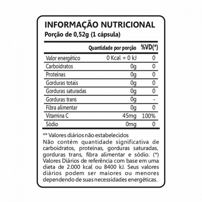 Vitaminas C Revestida 100% IDR 60 Cápsulas